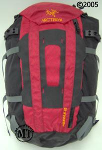 Arc'teryx Needle 45 :  back of pack showing external features