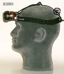 Black Diamond Space Shot Headlamp, side view of headlamp