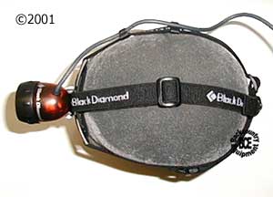 Black Diamond Space Shot Headlamp, top view of headlamp