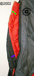 exped wallcreeper pl synthetic fill sleeping bag; arm access detail