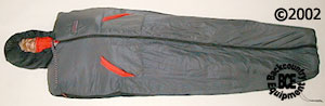 Exped wallcreeper pl synthetic sleeping bag; model on back
