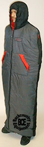 exped wallcreeper pl synthetic fill sleeping bag; standing in mummy style