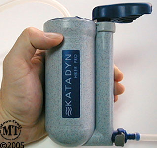 Katadyn Hiker Pro water filter in hand