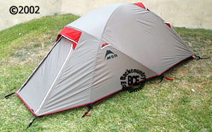 msr fusion 2, 4 season convertible tent; 34 view with fly