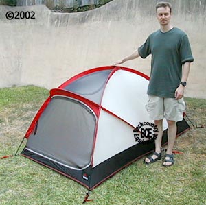 msr fusion 2, 4 season convertible tent; view with model
