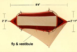 MSR MicroZoid tent: floor diagram