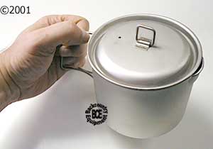 MSR Titan Titanium Kettle, view of kettle in hand