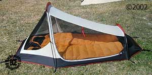 MSR zoid 2 person 3-season tent, side view of tent