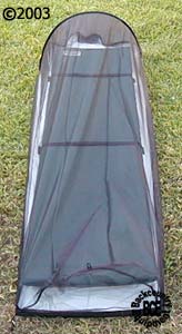 Outdoor Research Bug Bivy; rear view with pad