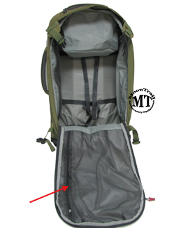 Osprey Meridian wheeled travel pack : interior of main compartment