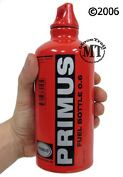 Primus fuel bottles : available in 0.6 liter, 1.0 liter, and 1.5 liter sizes