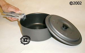 MSR BlackLite Guide aluminum non-stick cookset, view of 4 lt pot