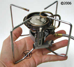 Snow Peak Giga Power BF Stove: front view in hand