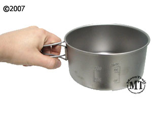 Snow Peak Titanium Multi Compact Cook Set : large pot held in hand