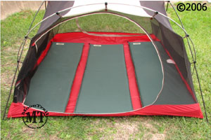 MSR Mutha Hubba 3 person tent: with 3 standard size sleeping pads inside